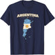 Argentina , Argentina Flag Map Graphic for Argentinian T-Shirt - T-Shirt | Navy