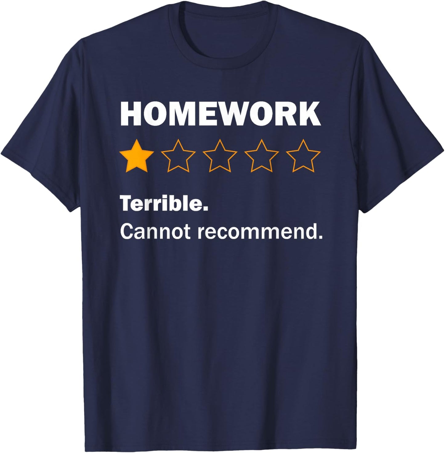 Funny Homework Joke School Humour Meme For Kids Teens T-Shirt - T-Shirt | Navy