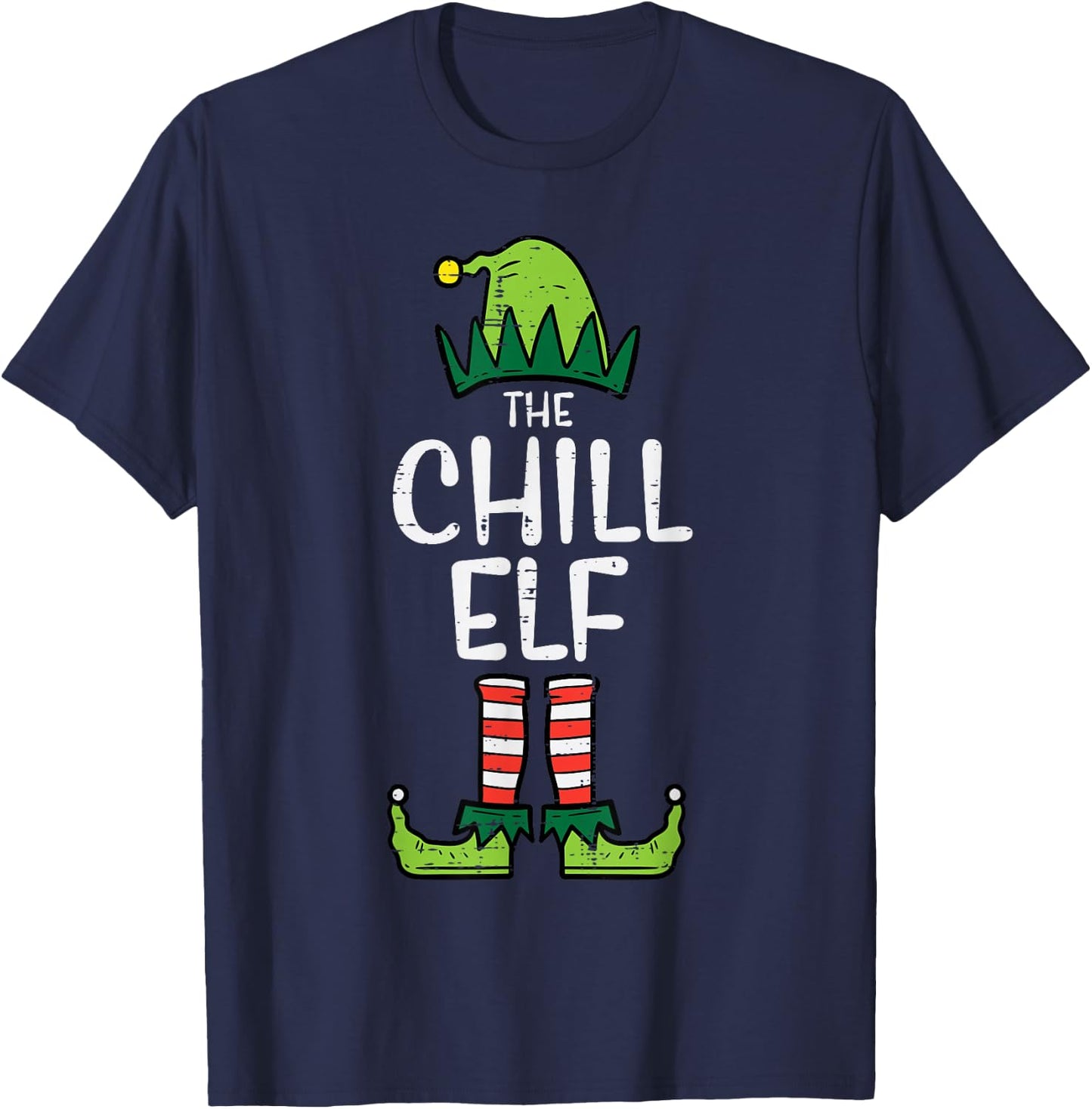 Chill Elf Xmas Matching Christmas For Family T-Shirt - T-Shirt | Navy