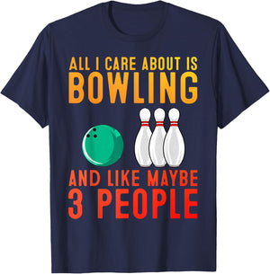 Funny Bowling Design Women Kids Bowler Bowling Lover T-Shirt - T-Shirt | Navy