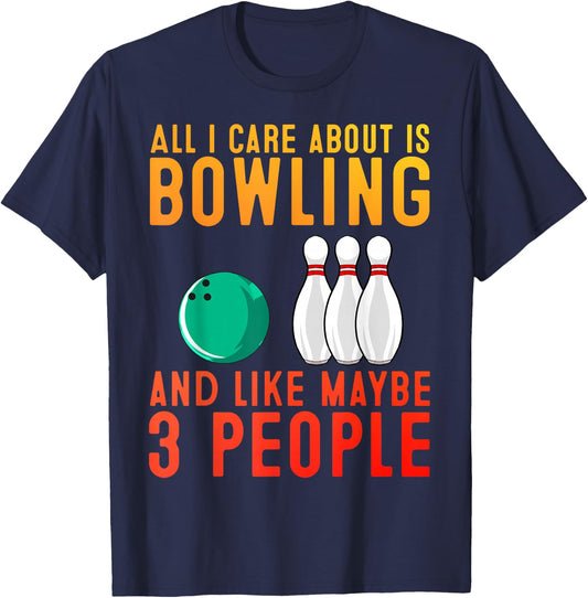 Funny Bowling Design Women Kids Bowler Bowling Lover T-Shirt - T-Shirt | Navy