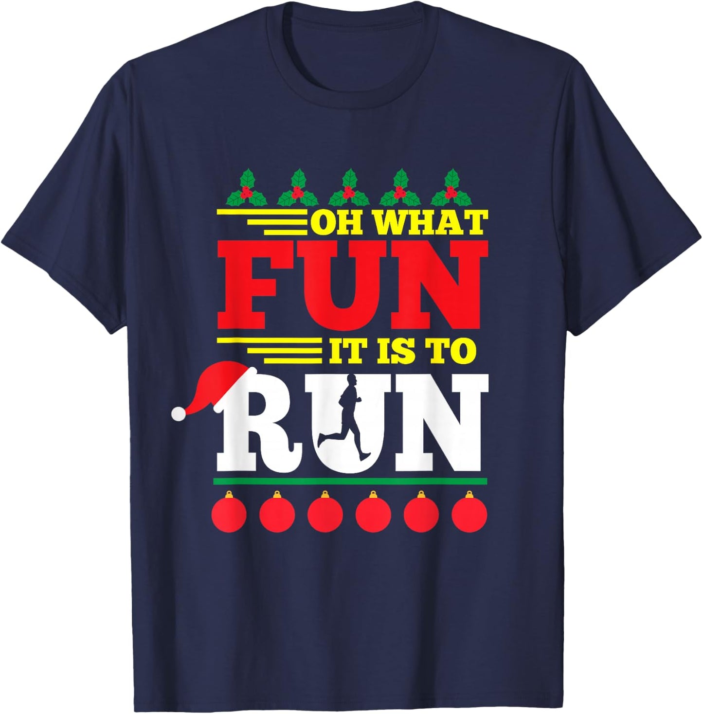 Funny Ugly Christmas Running Kids Adults Runners T-Shirt - T-Shirt | Navy