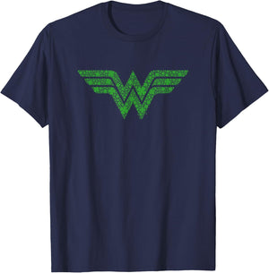Wonder Woman St Patrick's Day Shamrock Logo T-Shirt - T-Shirt | Navy
