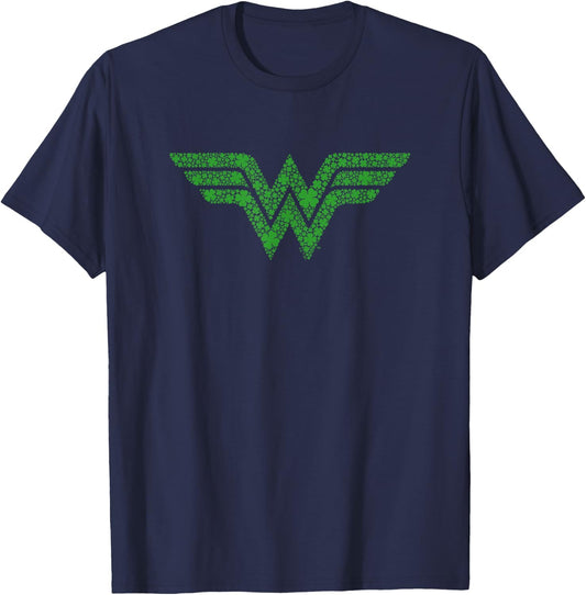 Wonder Woman St Patrick's Day Shamrock Logo T-Shirt - T-Shirt | Navy