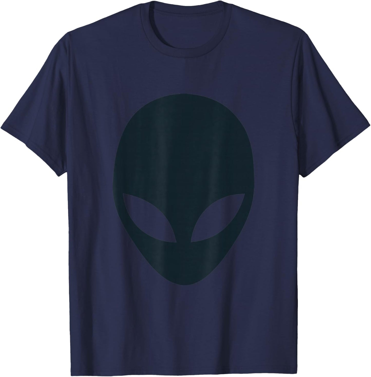 Alien with White Eyes Black Head , gray T-Shirt - T-Shirt | Navy