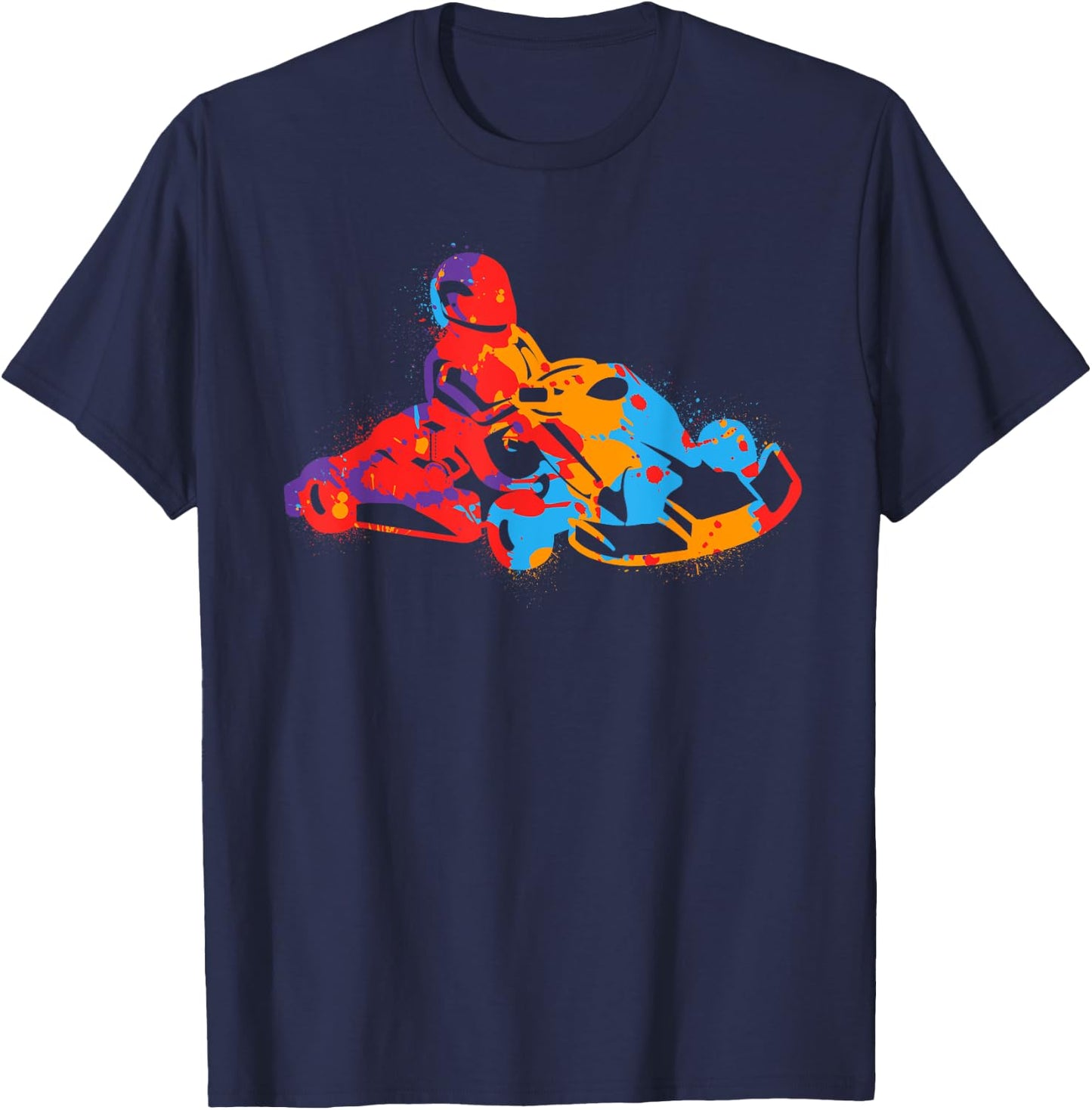 Kart Racing Colourful Boys Go Karts Motorsport Go-Kart , black T-Shirt - T-Shirt | Navy