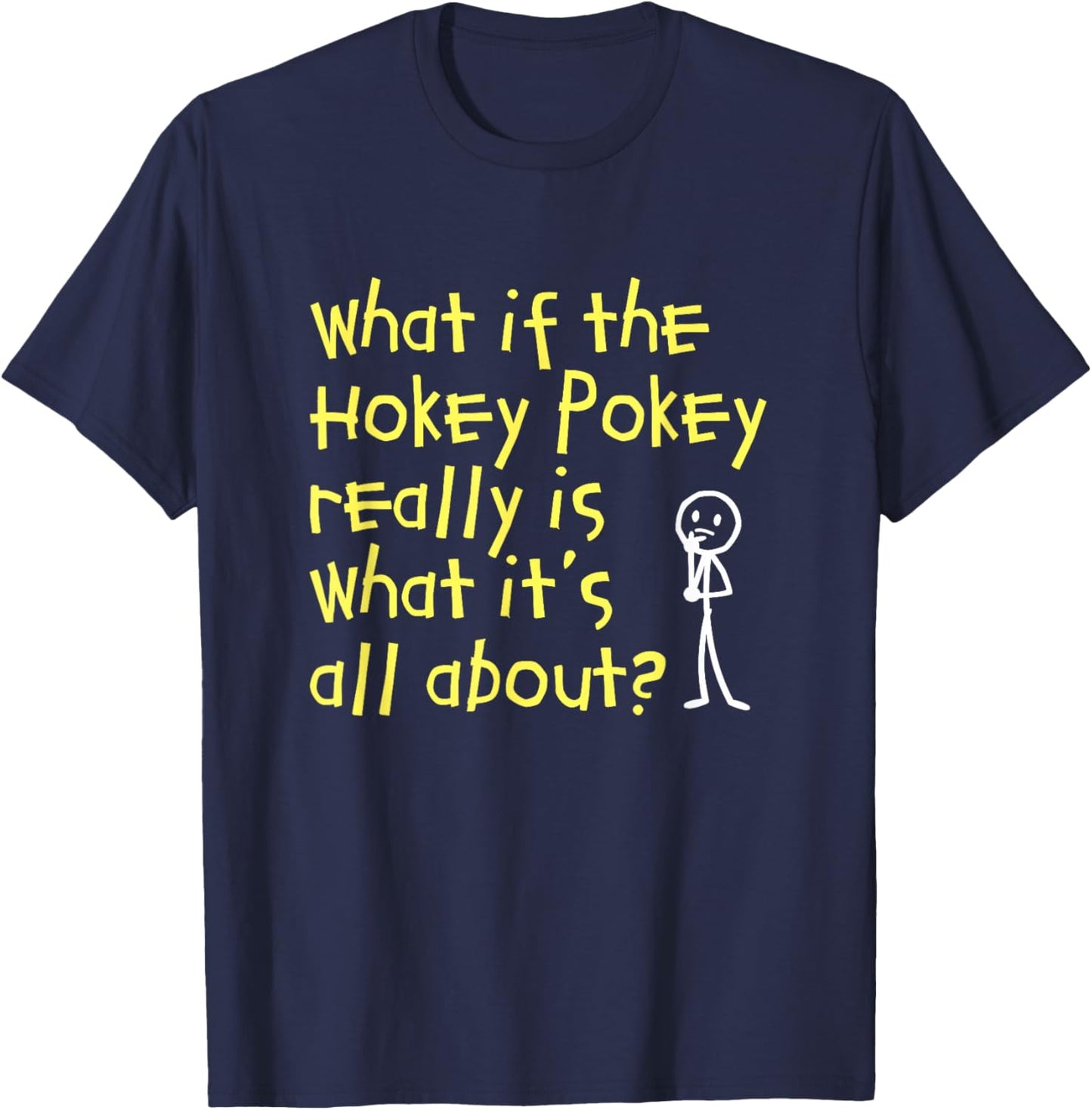 TumbleTee Men's Funny Hokey Pokey , Black, Small T-Shirt - T-Shirt | Navy