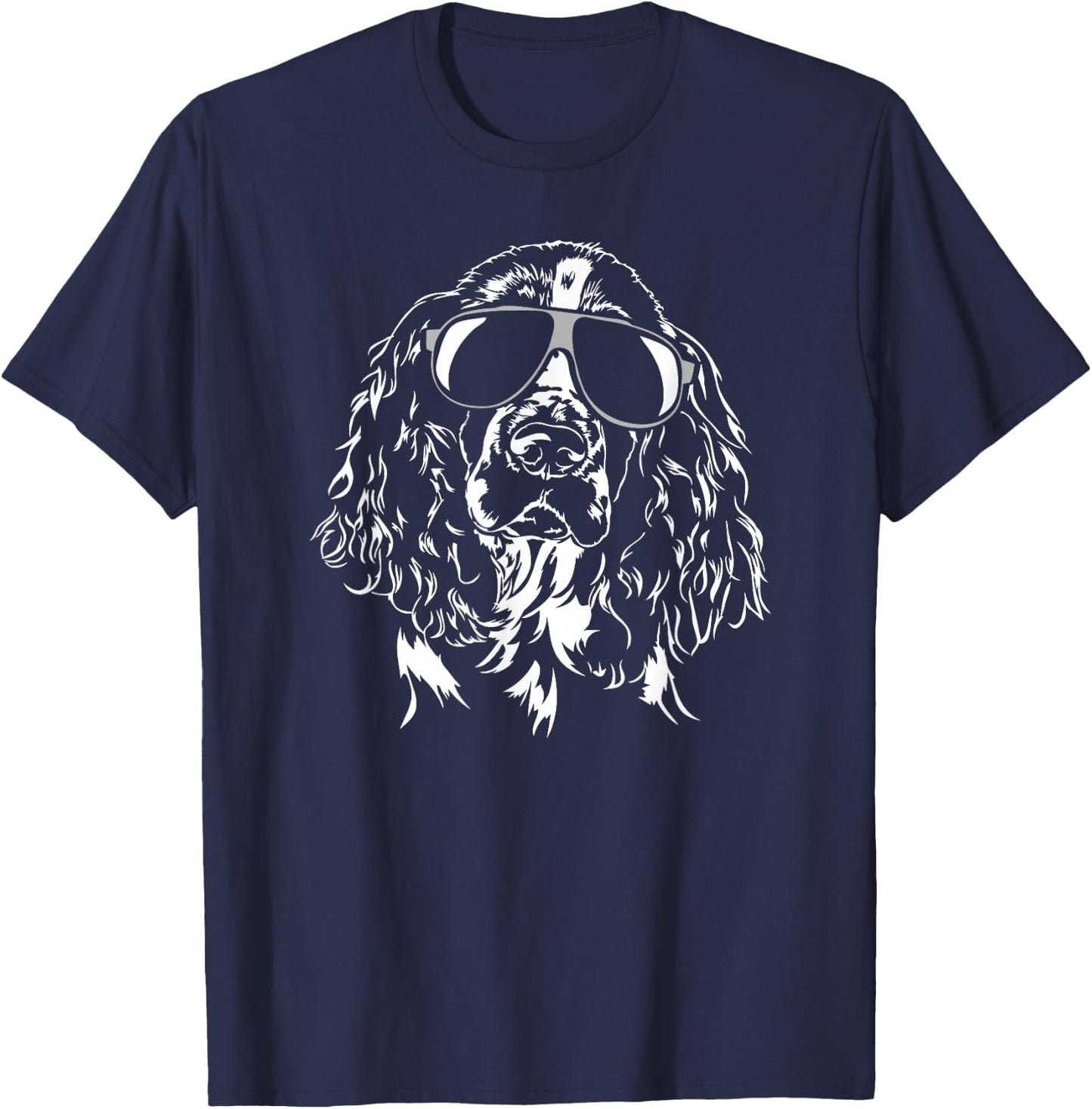 Funny English Springer Spaniel sunglasses dog mom cool dog T-Shirt - T-Shirt | Navy