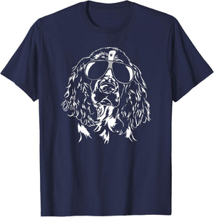 Funny English Springer Spaniel sunglasses dog mom cool dog T-Shirt - T-Shirt | Navy