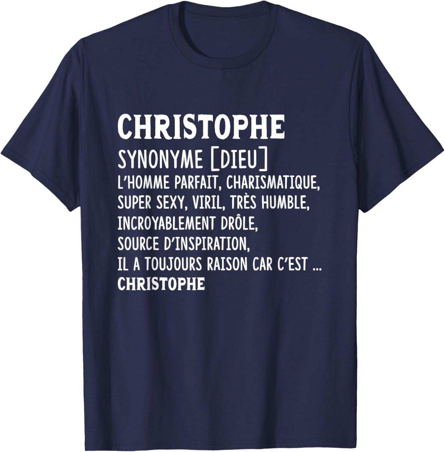 Man Humor Name Custom Christophe Definition , Black, S T-Shirt - T-Shirt | Navy