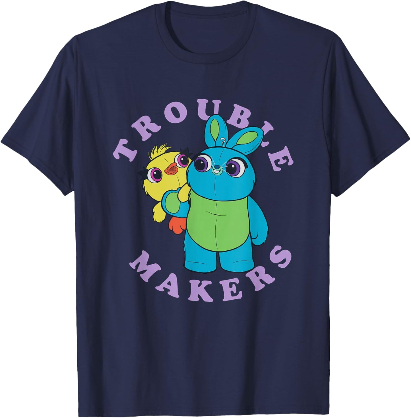 Disney Pixar Toy Story 4 Trouble Makers Ducky Bunny Retro T-Shirt - T-Shirt | Navy
