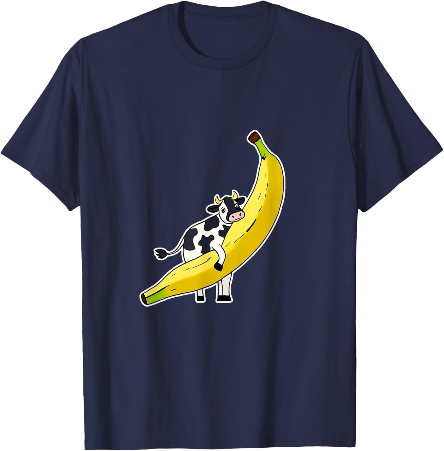 Banana Cow funny animal T-Shirt - T-Shirt | Navy