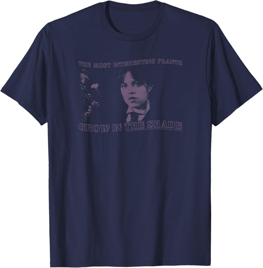 Wednesday The Most Interesting Plants Grow in Shade Photo T-Shirt - T-Shirt | Navy
