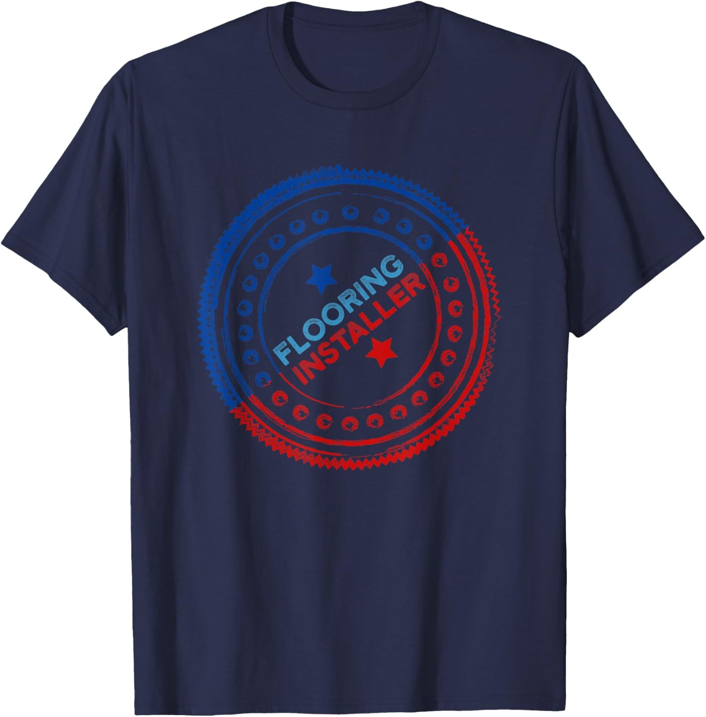 Flooring Installer Contractor Flag Hand Floor Installation T-Shirt - T-Shirt | Navy