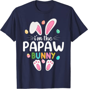 I'm The Papaw Bunny Matching Family Easter T-Shirt - T-Shirt | Navy