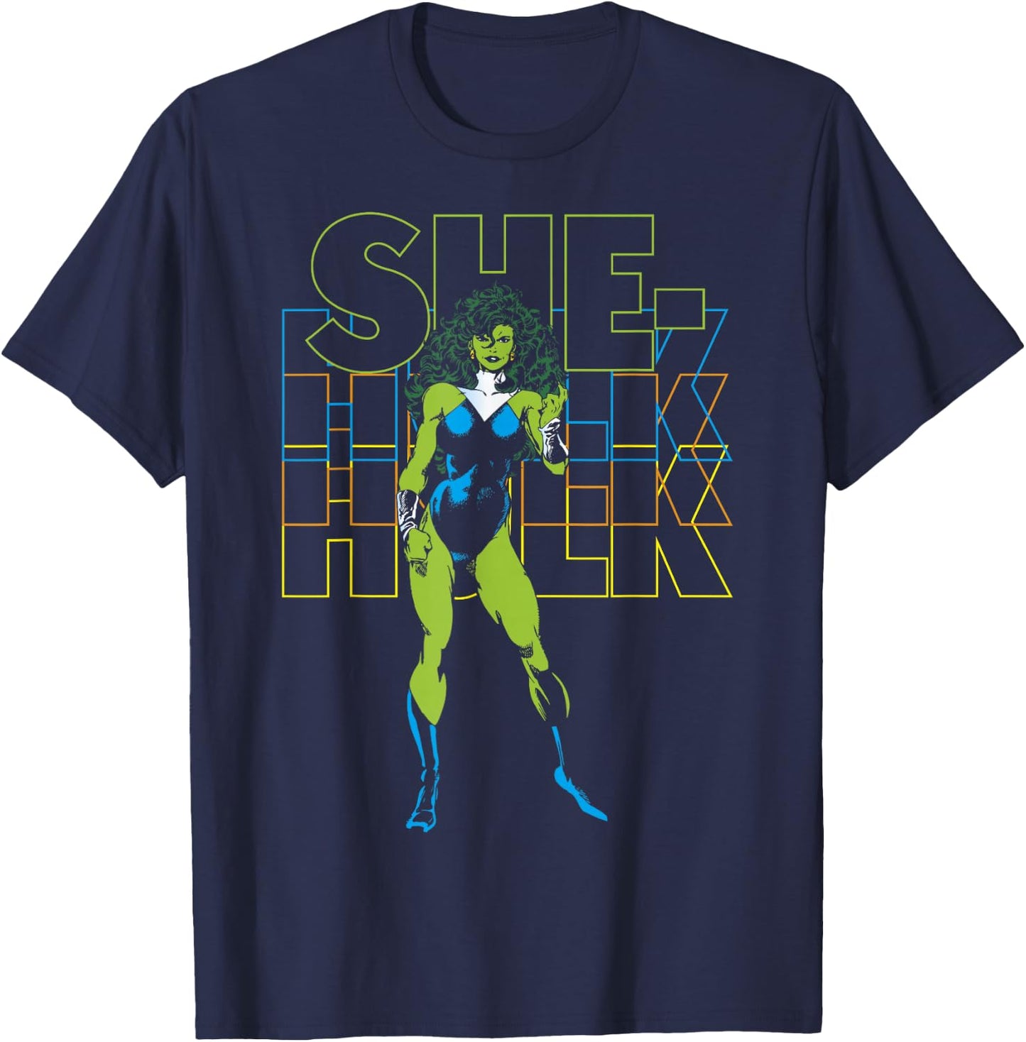 Marvel She-Hulk Name Stack Portrait T-Shirt - T-Shirt | Navy