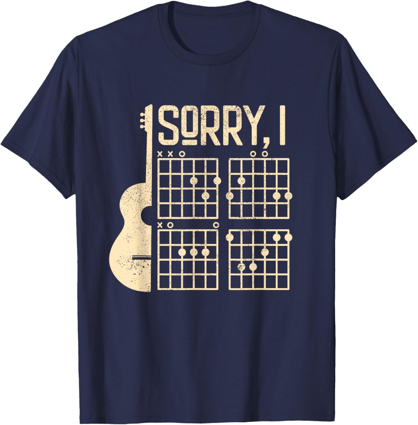 Sorry IDGAF Guitar - Sorry I Don't Give a F Guitar T-Shirt - T-Shirt | Navy