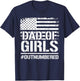 Father's Day Daddy of Girls Outnumbered Dad Daughters T-Shirt - T-Shirt | Navy