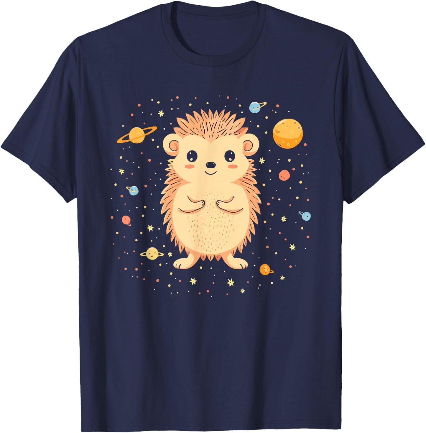 Hedgehog Space Astronaut Planets Astronomy Kids T-Shirt - T-Shirt | Navy