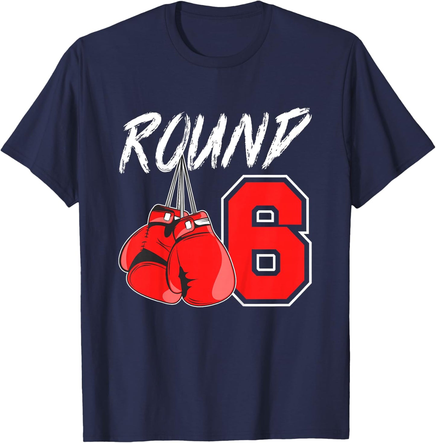 Kids 6th Birthday Boxing Boy 6 Year Old Boxer Bday Party T-Shirt - T-Shirt | Navy