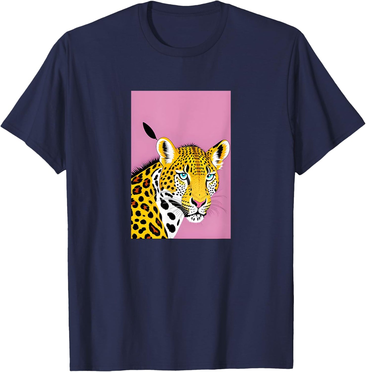 Western Cow Leopard Cheetha Serape Turquoise pink T-Shirt - T-Shirt | Navy