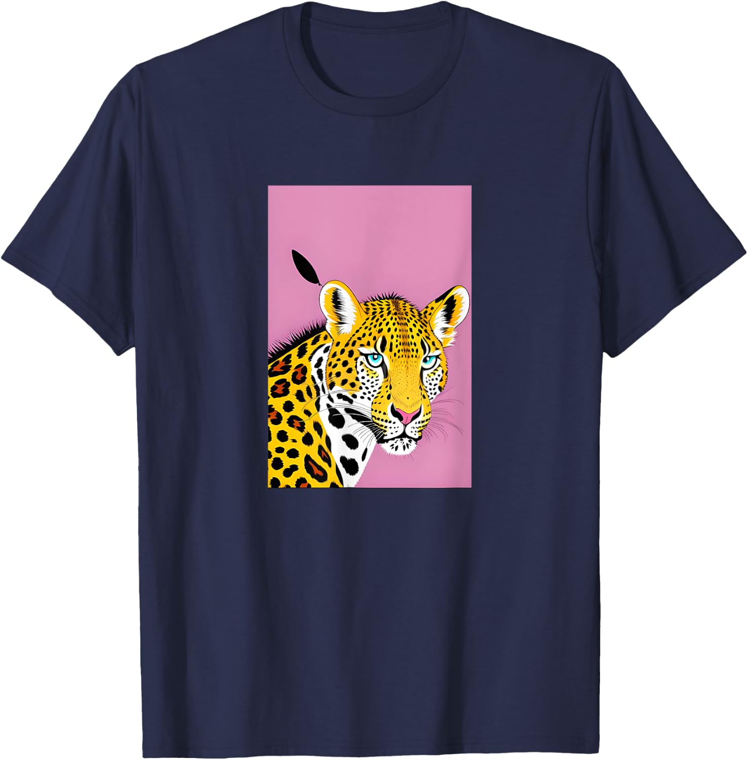 Western Cow Leopard Cheetha Serape Turquoise pink T-Shirt - T-Shirt | Navy