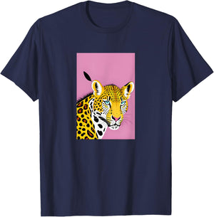 Western Cow Leopard Cheetha Serape Turquoise pink T-Shirt - T-Shirt | Navy