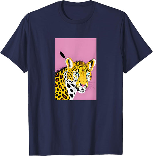 Western Cow Leopard Cheetha Serape Turquoise pink T-Shirt - T-Shirt | Navy