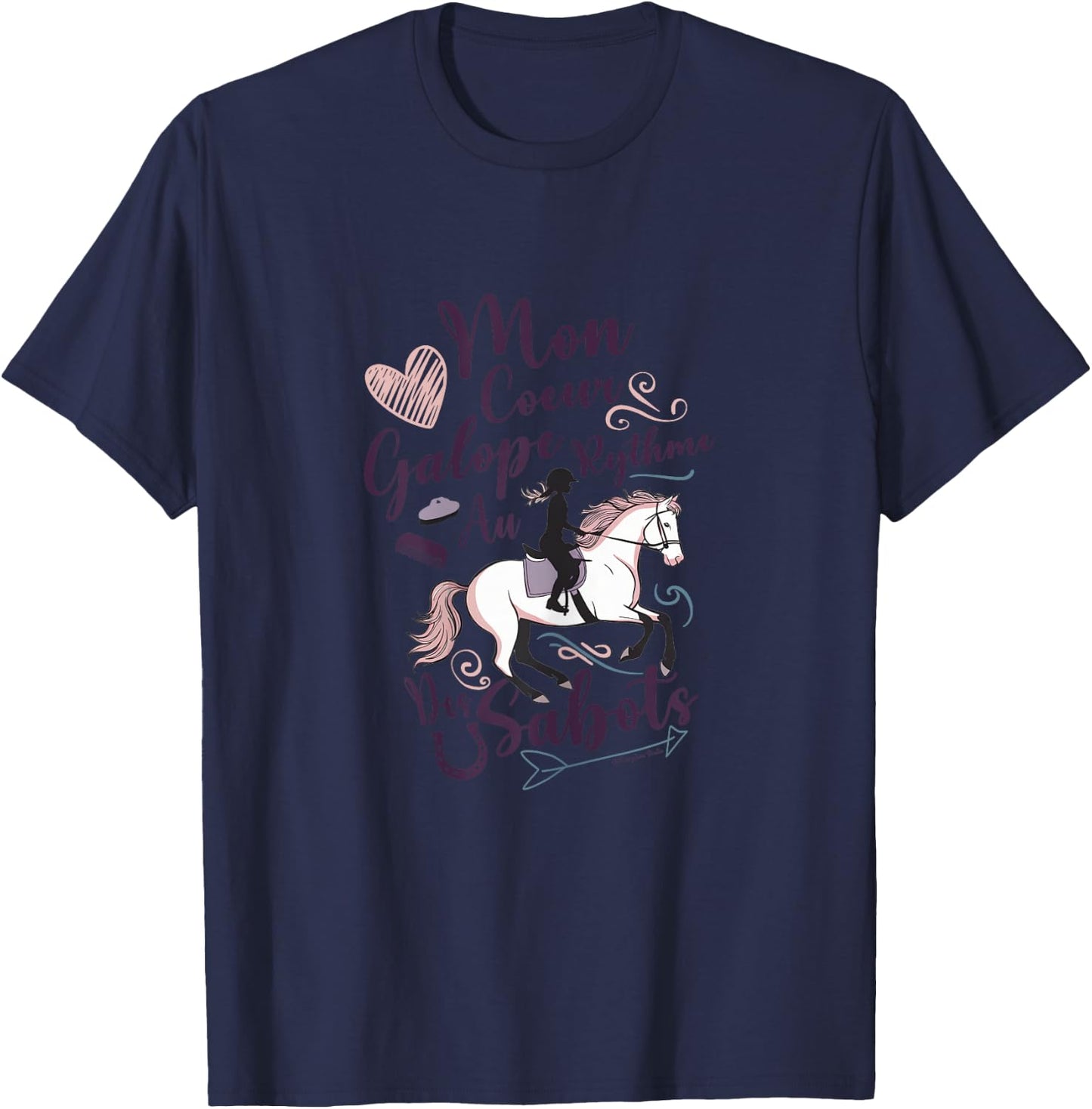 Horse Girl Rider Child and Teen Passion Riding , white T-Shirt - T-Shirt | Navy