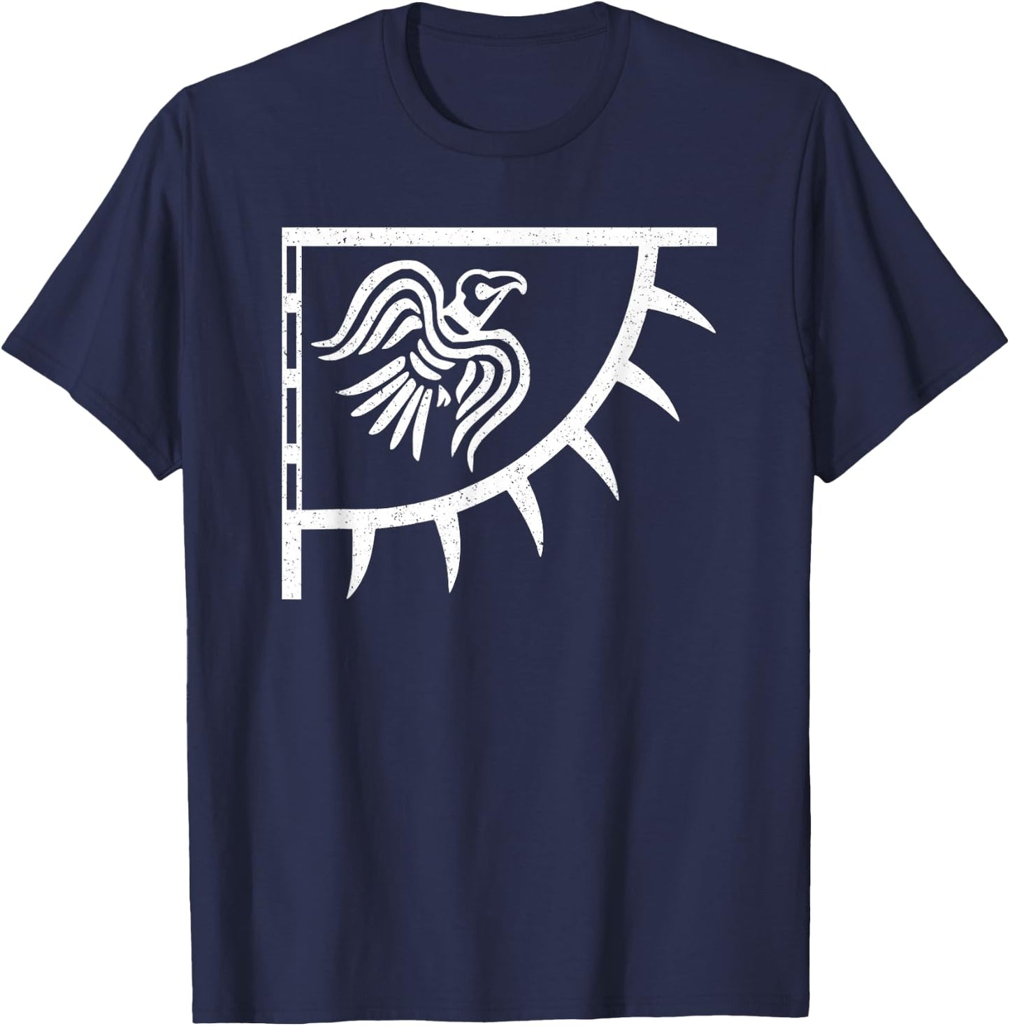 Raven Viking Banner Norse Flag Scandinavian T-Shirt - T-Shirt | Navy