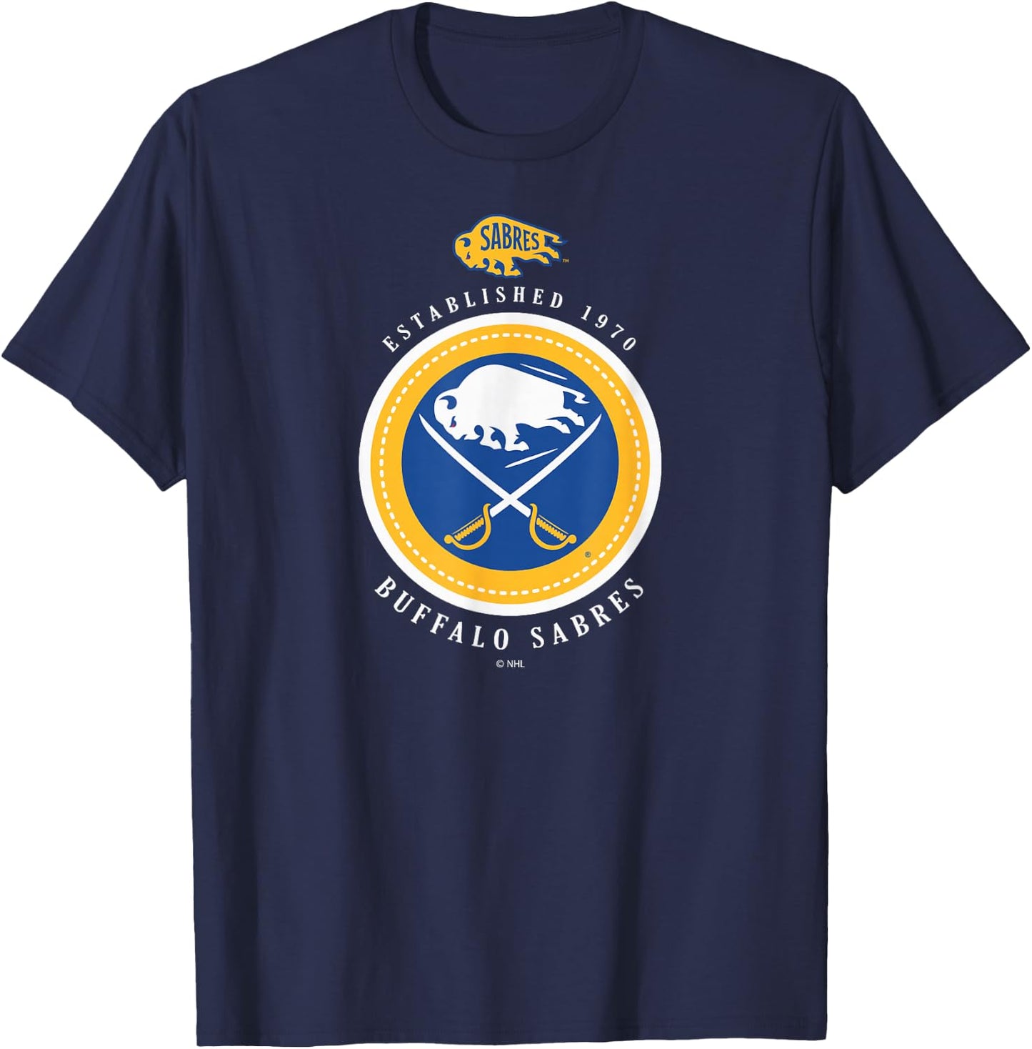 Buffalo Sabres Est 1970 Black Officially Licensed T-Shirt - T-Shirt | Navy