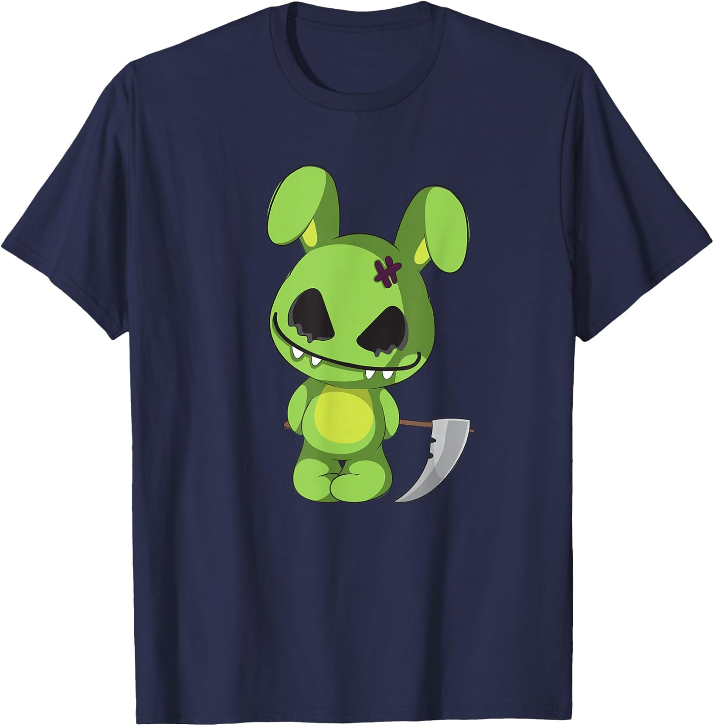 Funny goth zombie easter scary bunny dye easter eggs rabbit T-Shirt - T-Shirt | Navy