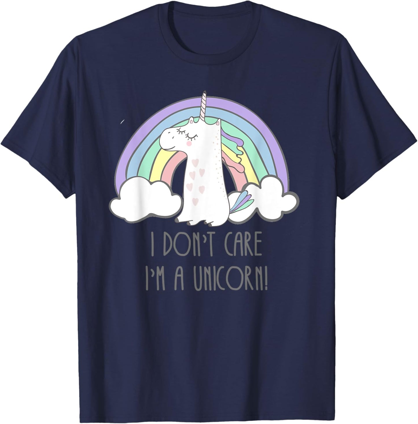 I Dont Care I'm A Unicorn T-Shirt - T-Shirt | Navy