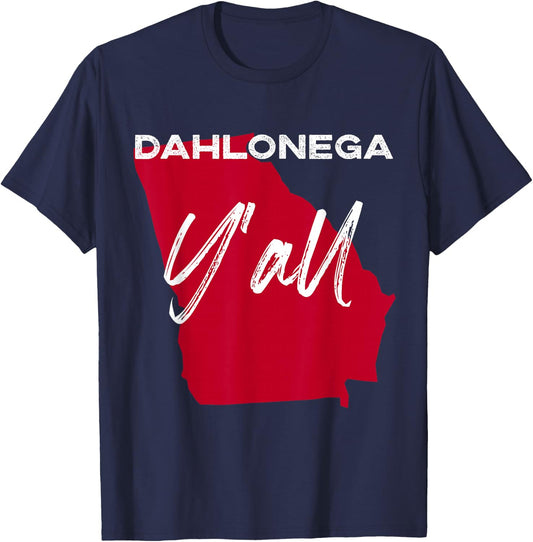 Dahlonega Georgia Y'all GA Pride State Map Cute T-Shirt - T-Shirt | Navy
