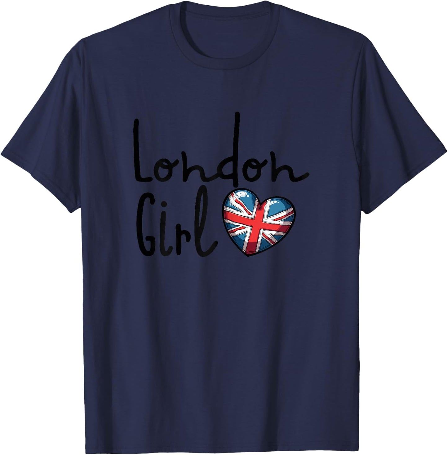 London Girl, London Girls, British Flag Women's , White T-Shirt - T-Shirt | Navy