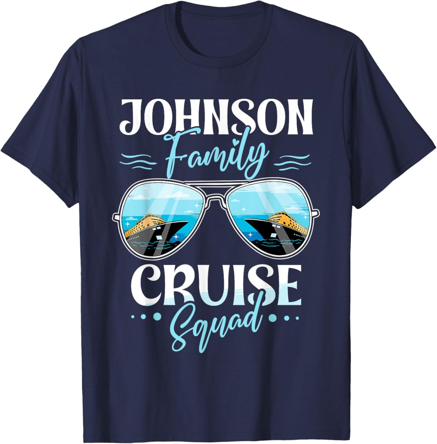 Personalized Johnson Family Cruise Squad Custom Vacation T-Shirt - T-Shirt | Navy