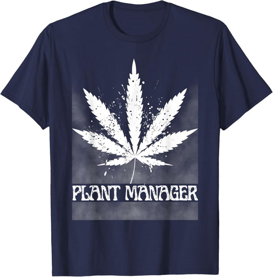 Vintage Weed Cannabis, Marijuana Plant Manager T-Shirt - T-Shirt | Navy