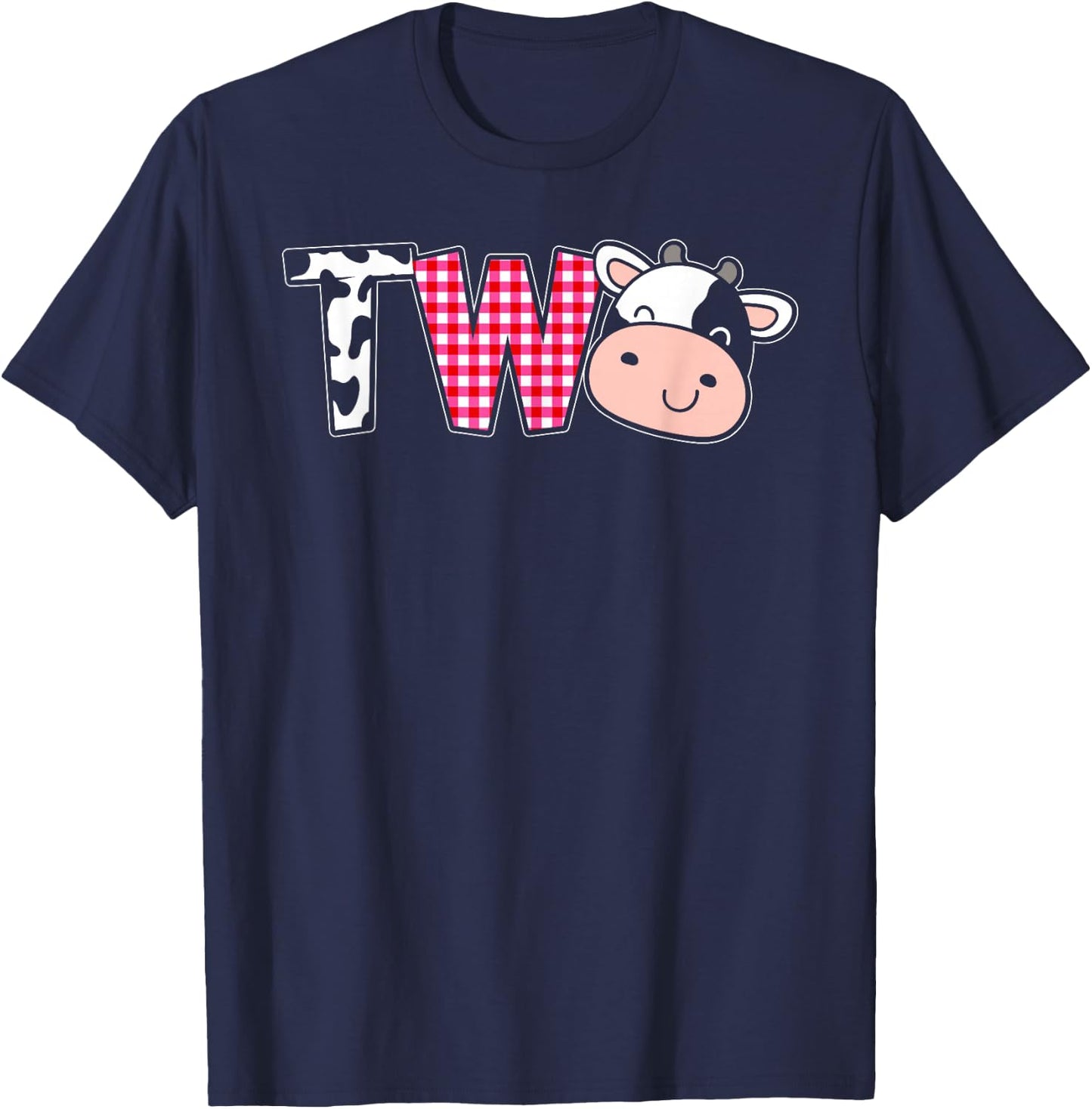 Second Birthday Girl Cow Farm, 2nd Birthday Cow 2 Toddler T-Shirt - T-Shirt | Navy