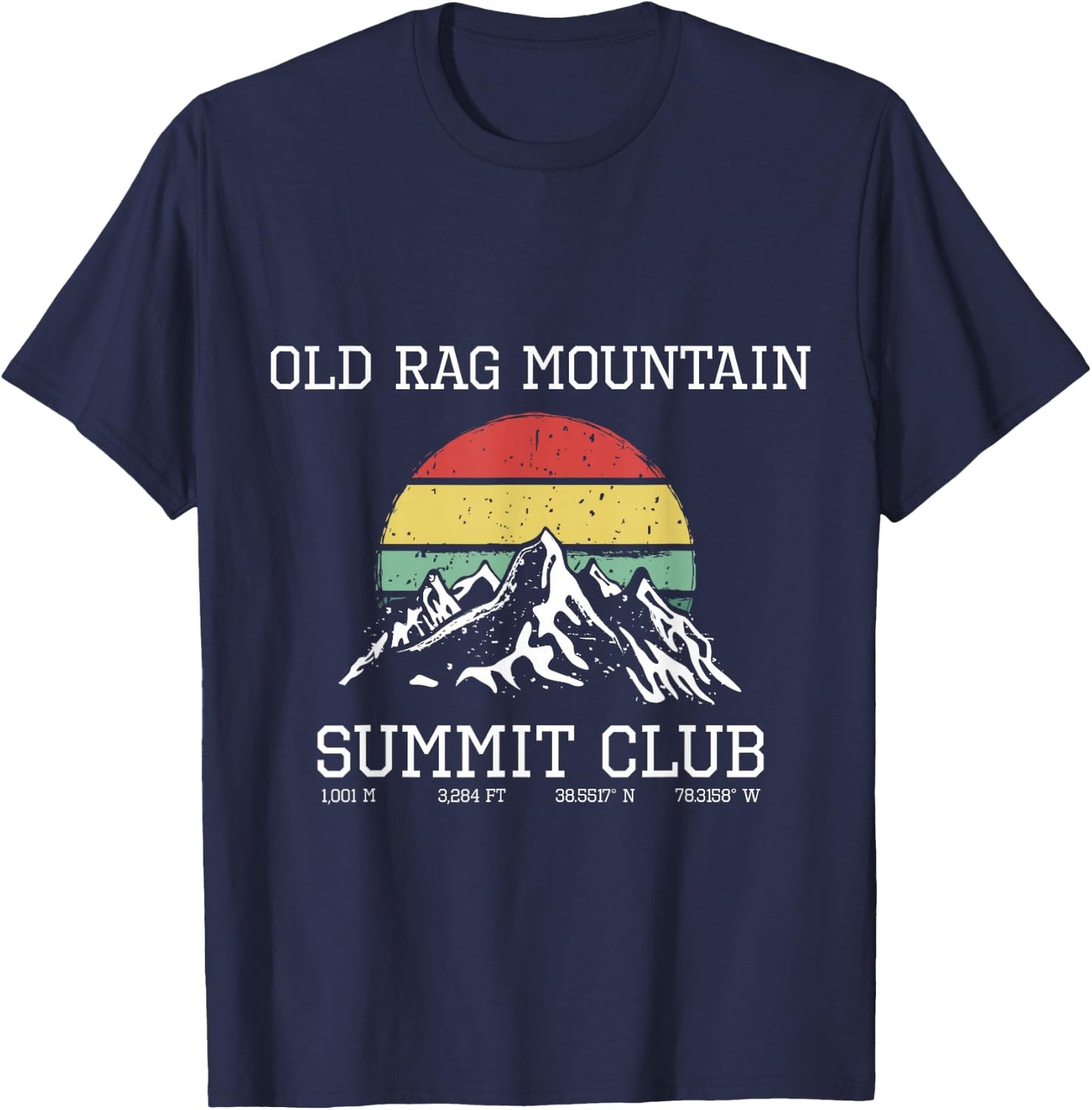 Climbed Old Rag Mountain Summit Club Hike Virginia Sun T-Shirt - T-Shirt | Navy