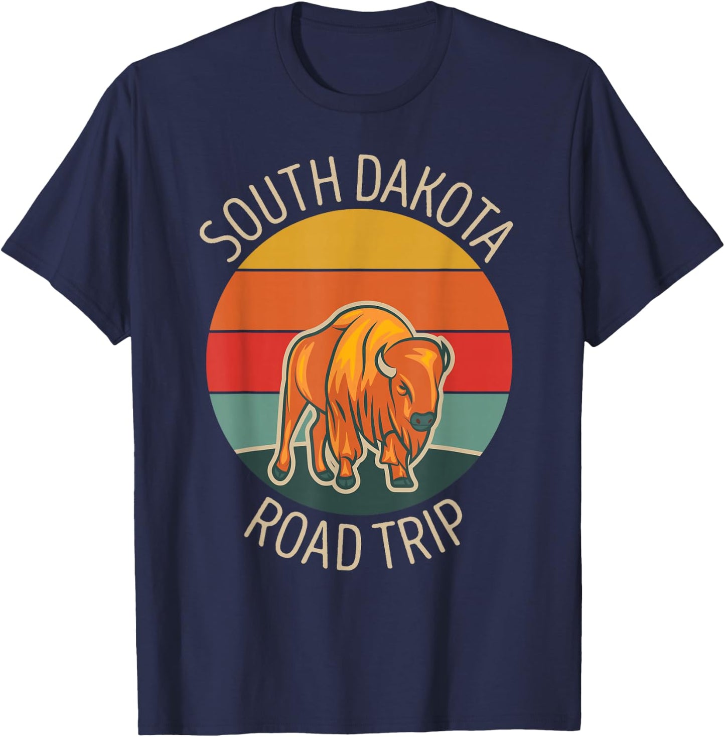 South Dakota Family Road Trip Buffalo Bison Matching T-Shirt - T-Shirt | Navy