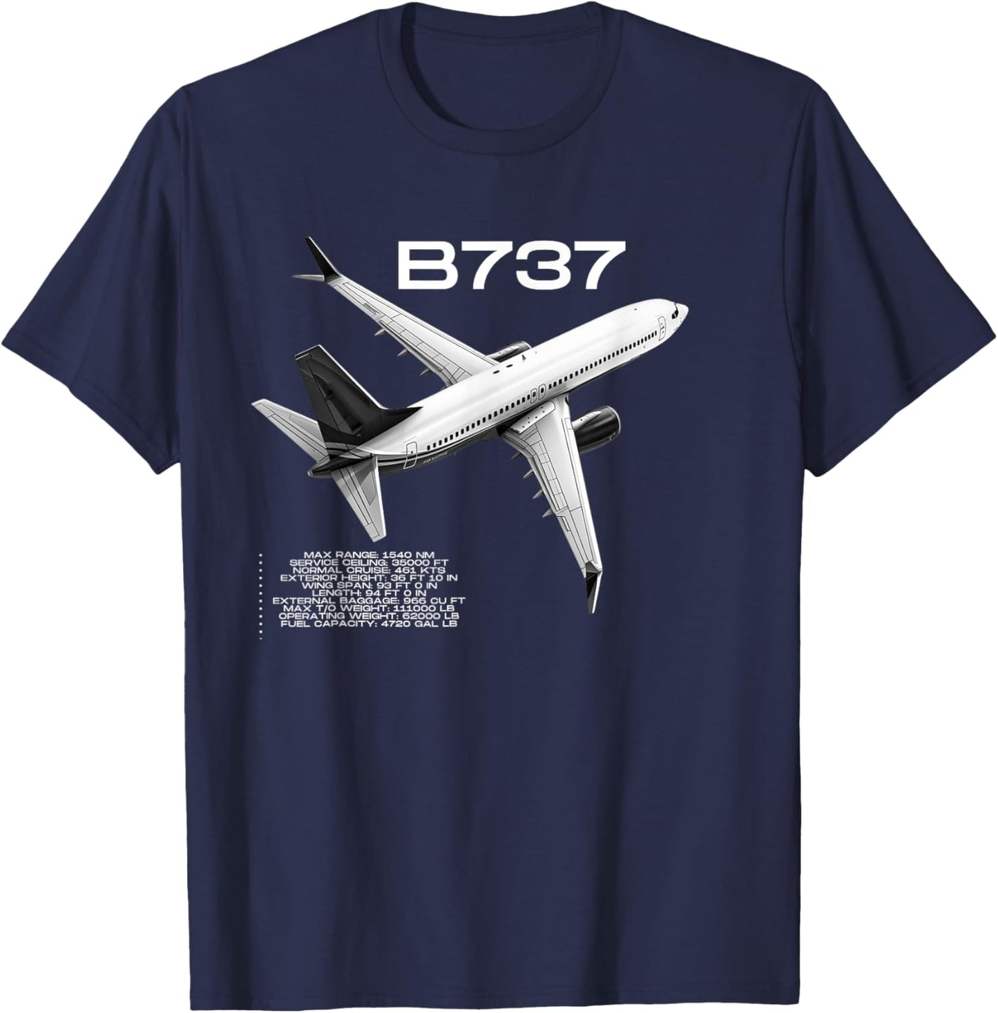 B737 Airplanes ! Aviation Jet T-Shirt - T-Shirt | Navy