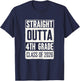 Straight Outta 4th Grade Graduation Class Of 2026 Senior T-Shirt - T-Shirt | Navy