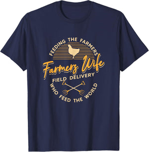 Farm Work Farmers Wife Field Delivery Feeding The Farmers T-Shirt - T-Shirt | Navy