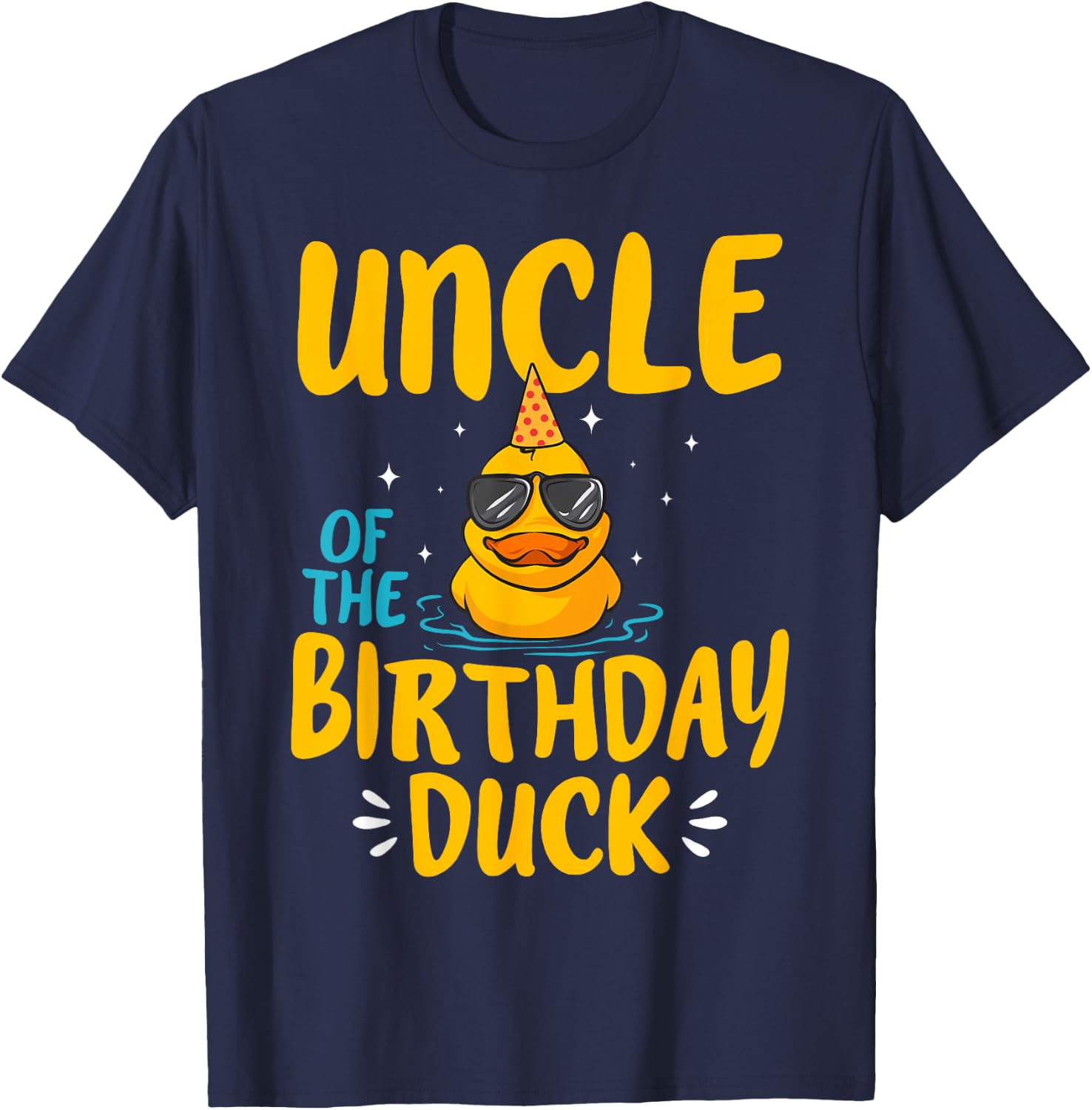 Rubber Duckies Uncle Of The Birthday Duck Rubber Duck T-Shirt - T-Shirt | Navy