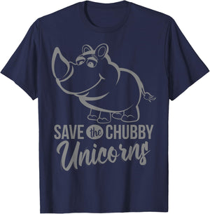Save The Chubby Unicorns - Cute Rhino T-Shirt - T-Shirt | Navy