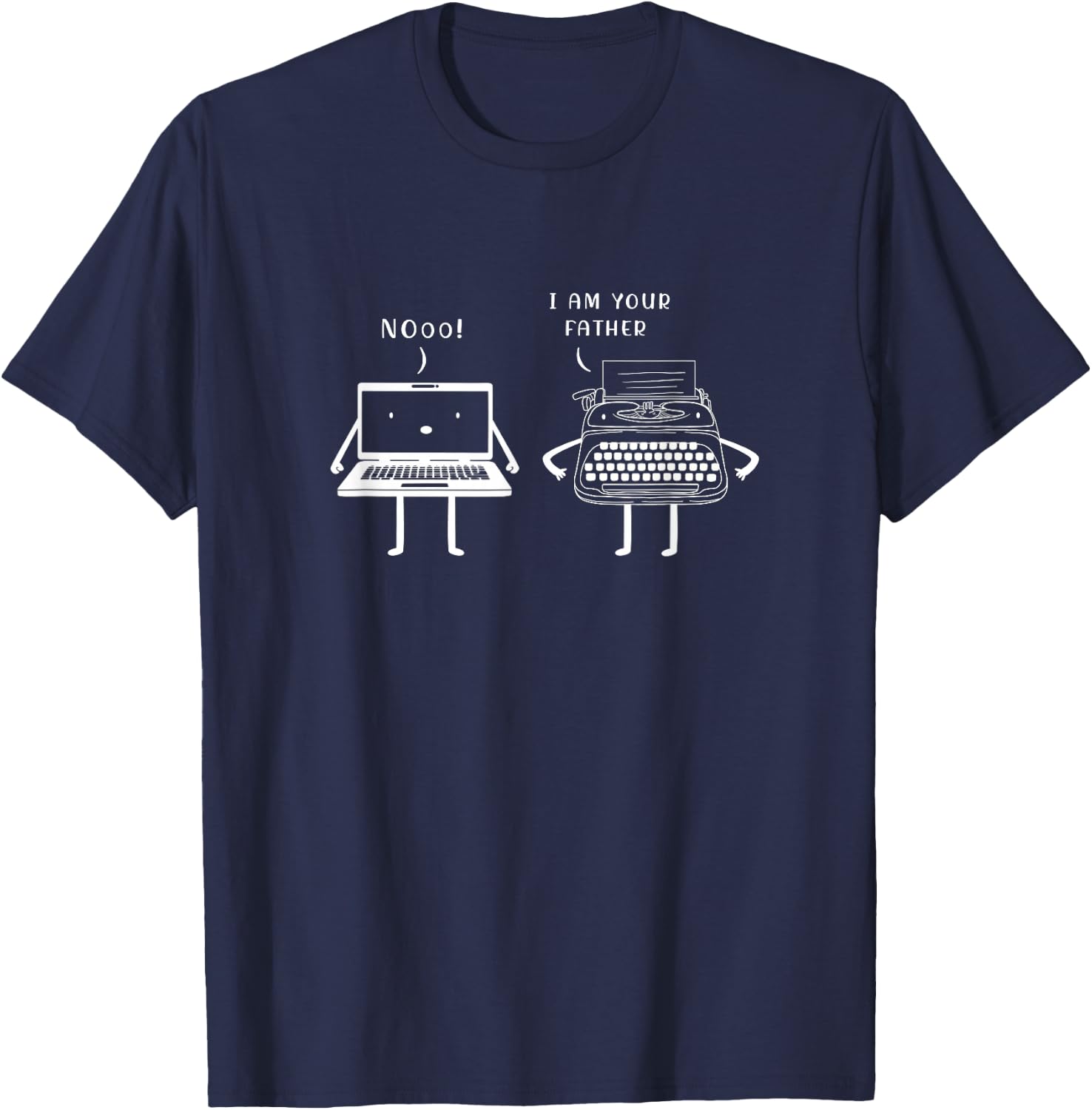 Funny Typewriter Computer Im Your Father Typewriters T-Shirt - T-Shirt | Navy