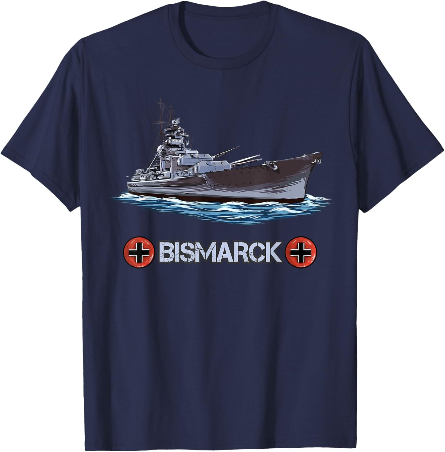 Deutsches schweres Schlachtschiff Bismarck T-Shirt - T-Shirt | Navy