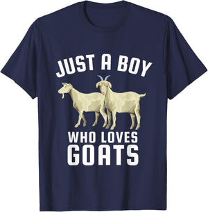 Just a Boy Who Loves Goats T-Shirt - T-Shirt | Navy