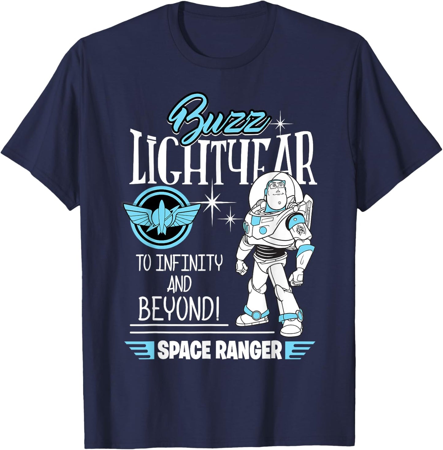 Disney Toy Story Retro Buzz Lightyear Space Ranger , Black, S T-Shirt - T-Shirt | Navy