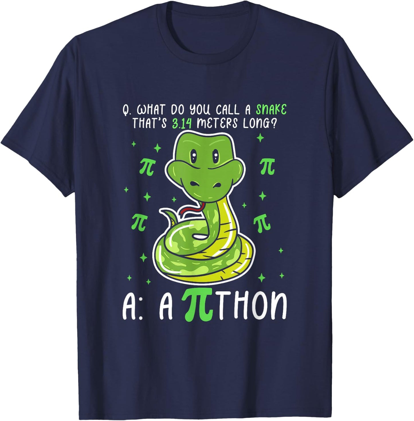 Python Pi Symbol Funny Math Teacher Pi Day T-Shirt - T-Shirt | Navy